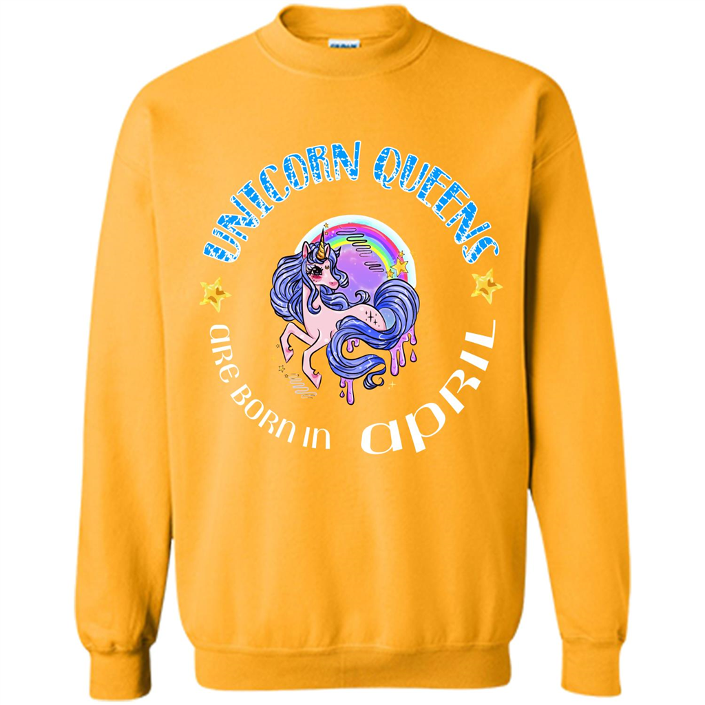 April Unicorn T-shirt Unicorn Queens Are Born April Gold