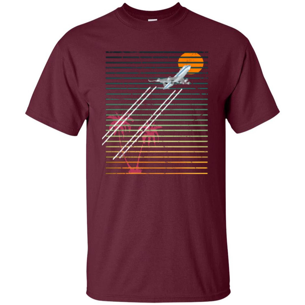 Retro Jet Sunset T-shirt Maroon