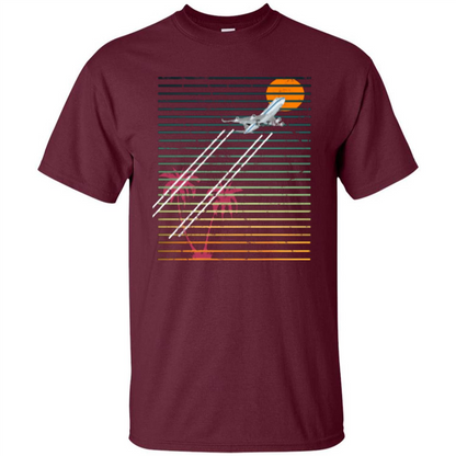 Retro Jet Sunset T-shirt Maroon