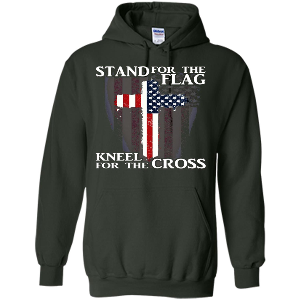 Stand For The Flag Kneel For The Cross T-Shirt Forest Green