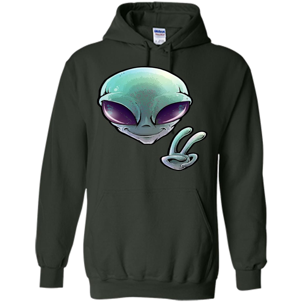 Peace Alien T-shirt Forest Green