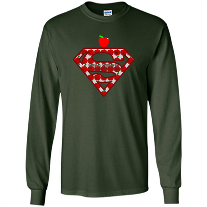 Super Superhero Teacher T-shirt School Day T-shirt Forest Green