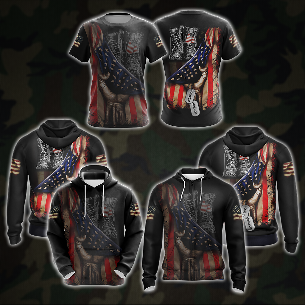 US Veteran T-shirt Zip Hoodie Pullover Hoodie