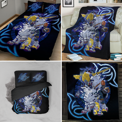 Digimon Gabumon Family 3D Quilt Set