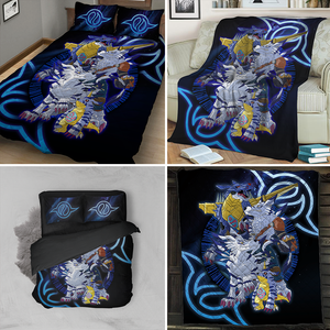Digimon Gabumon Family 3D Bed Set