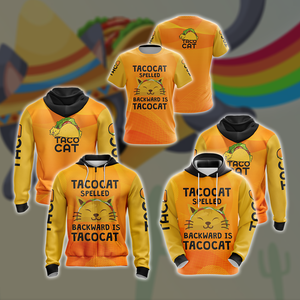 Tacocat Speeled Backward Is Tacocat Unisex Zip Up Hoodie