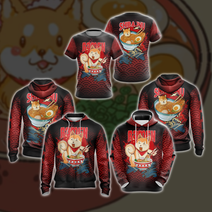 Shiba Inu and Ramen Japanese Style Unisex 3D Hoodie