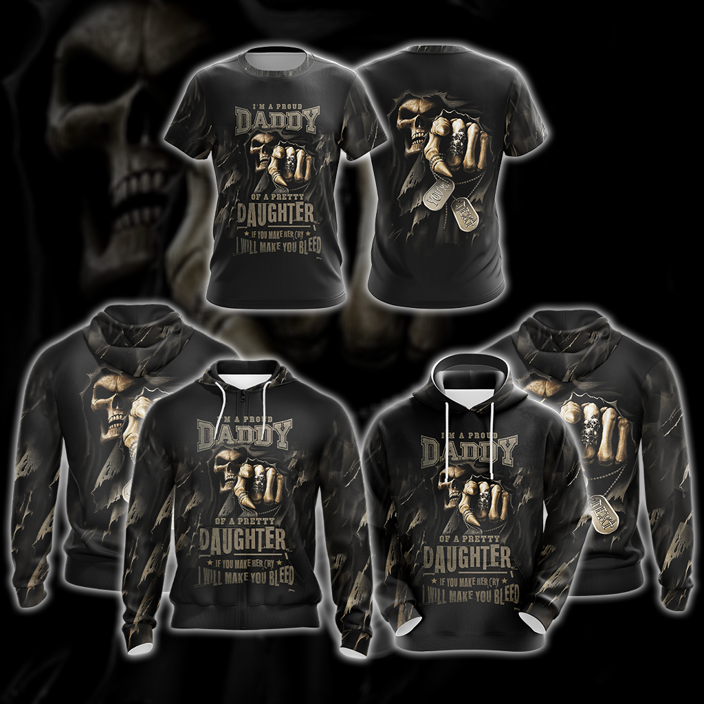 Im A Proud Daddy Unisex 3D Zip Up Hoodie