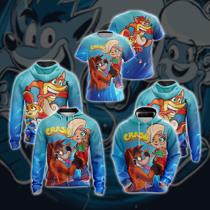 Crash Bandicoot - Crash and Coco Unisex Zip Up Hoodie