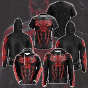 Spider-Man 2099 Black Suit Cosplay Video Game All Over Printed T-shirt Tank Top Zip Hoodie Pullover Hoodie Hawaiian Shirt Beach Shorts Joggers   