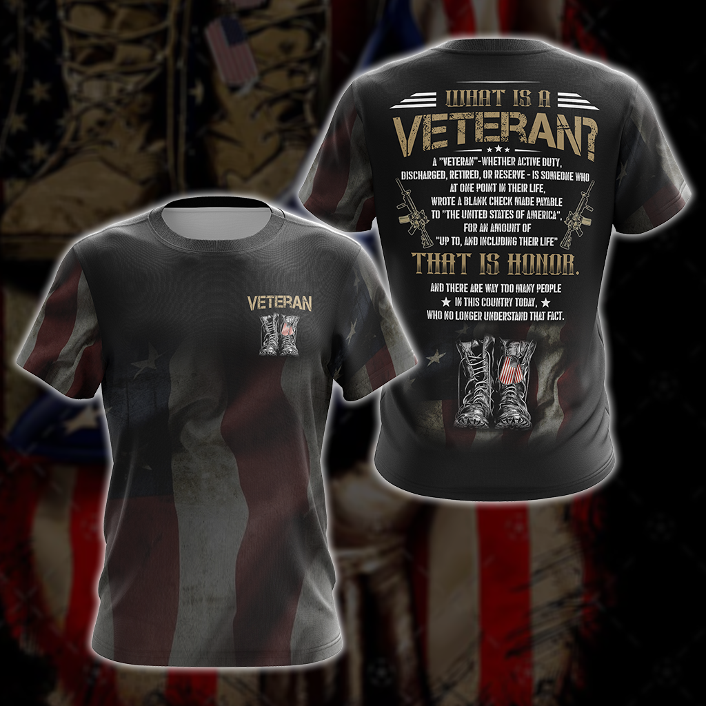 What is a veteran All Over Print T-shirt Zip Hoodie Pullover Hoodie T-shirt