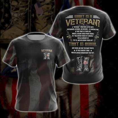 What is a veteran All Over Print T-shirt Zip Hoodie Pullover Hoodie T-shirt