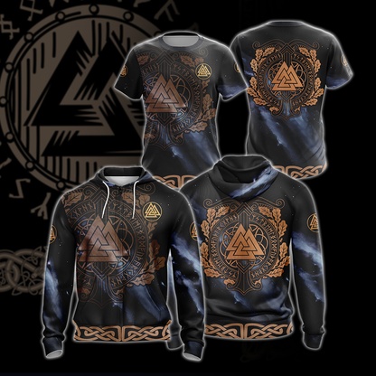 Asgard Viking Symbol T-shirt Zip Hoodie Pullover Hoodie