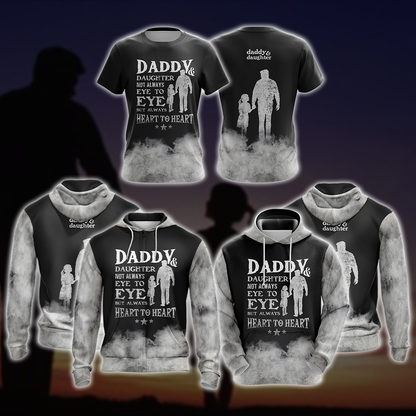 Daddy & Daughter - Not Always Eye To Eye But Always Heart To Heart Unisex 3D Zip Up Hoodie