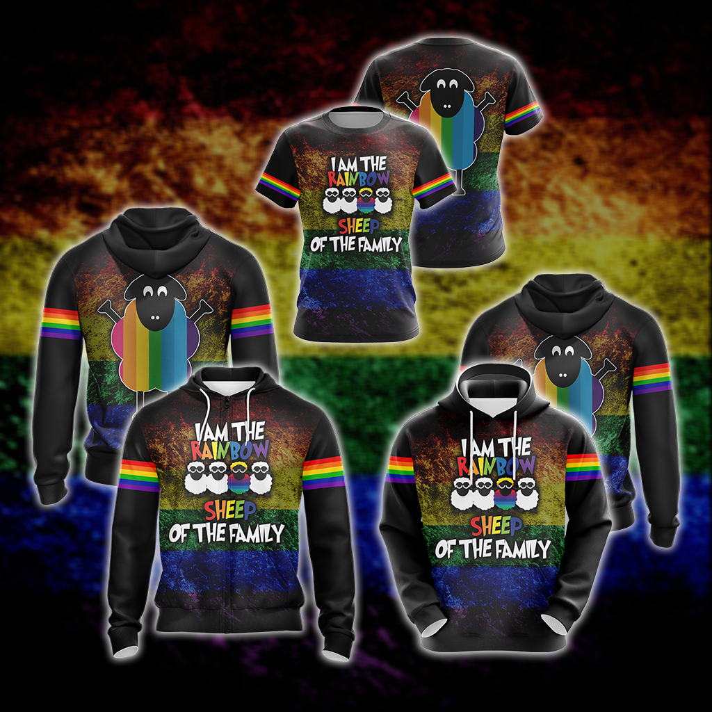 LGBT - I Am Rainbow Sheep Of The The Family Unisex Zip Up Hoodie