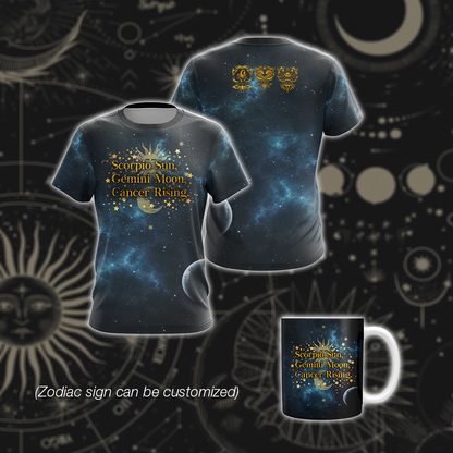 Zodiac Sign (Customized Name) Unisex 3D T-shirt