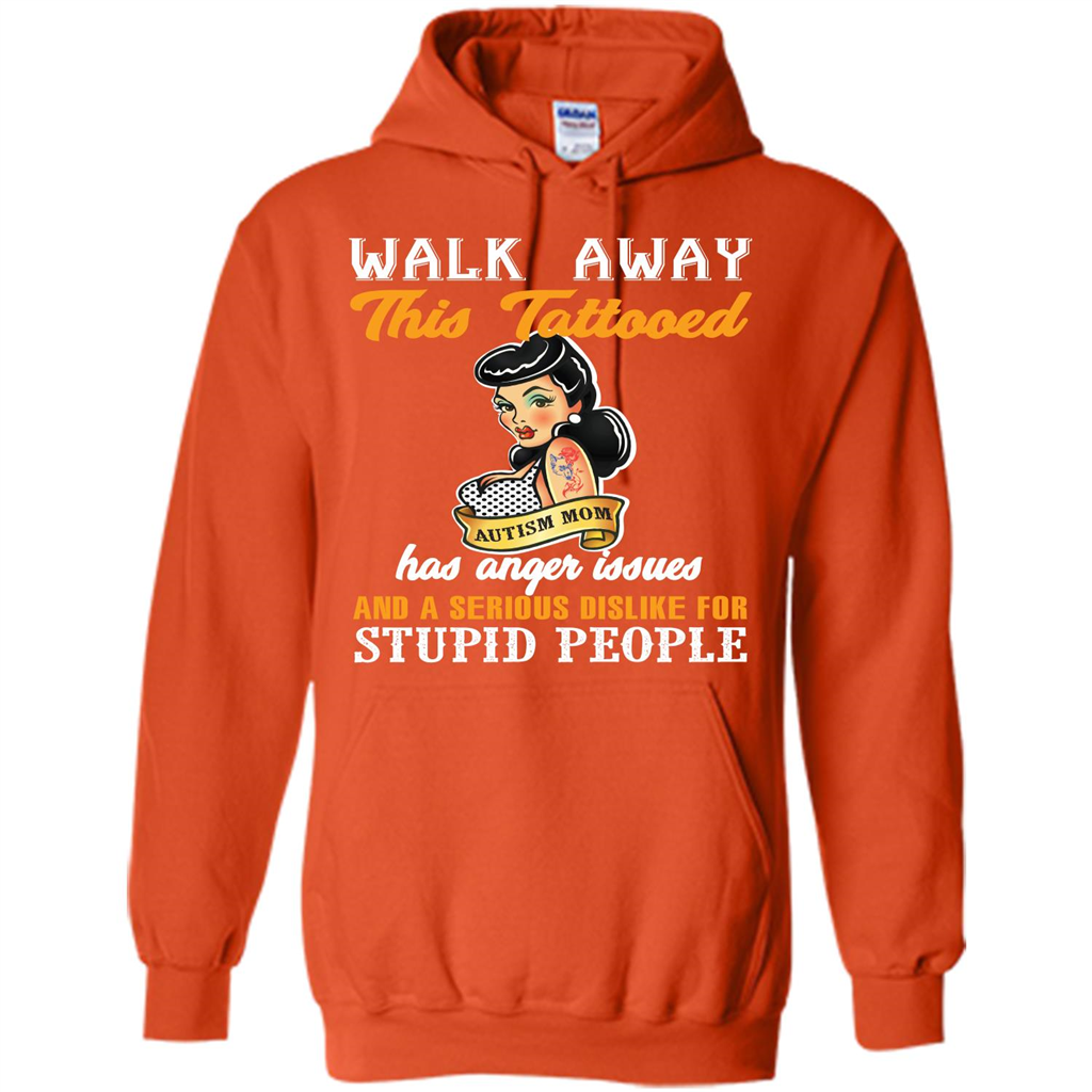 Autism Awareness T-shirt Walk Away This Tattooed Orange