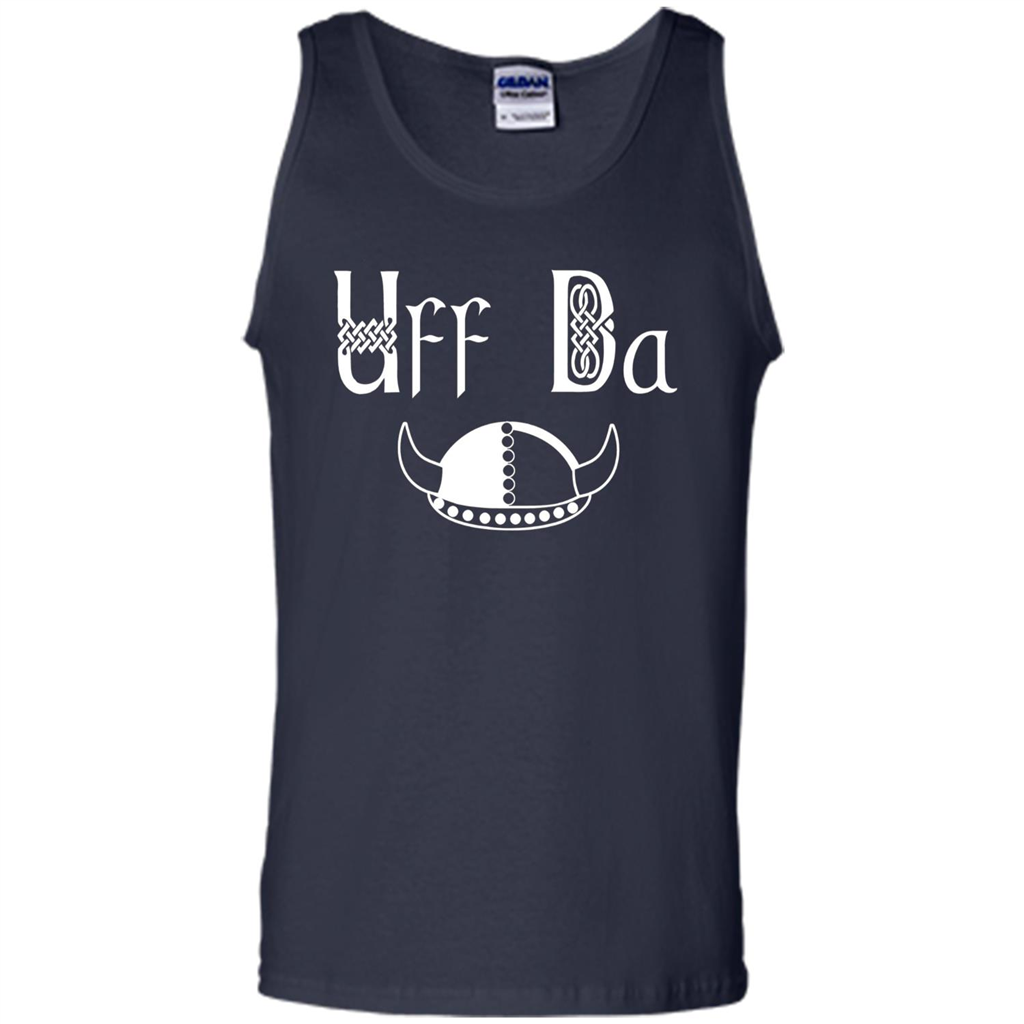 Uff Da Viking Hat Norwegian Scandinavian Saying T-shirt Navy