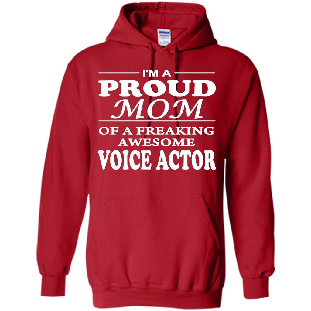 Funny Mommy Gift T-shirt Proud Mom Of A Voice Actor T-shirts Red