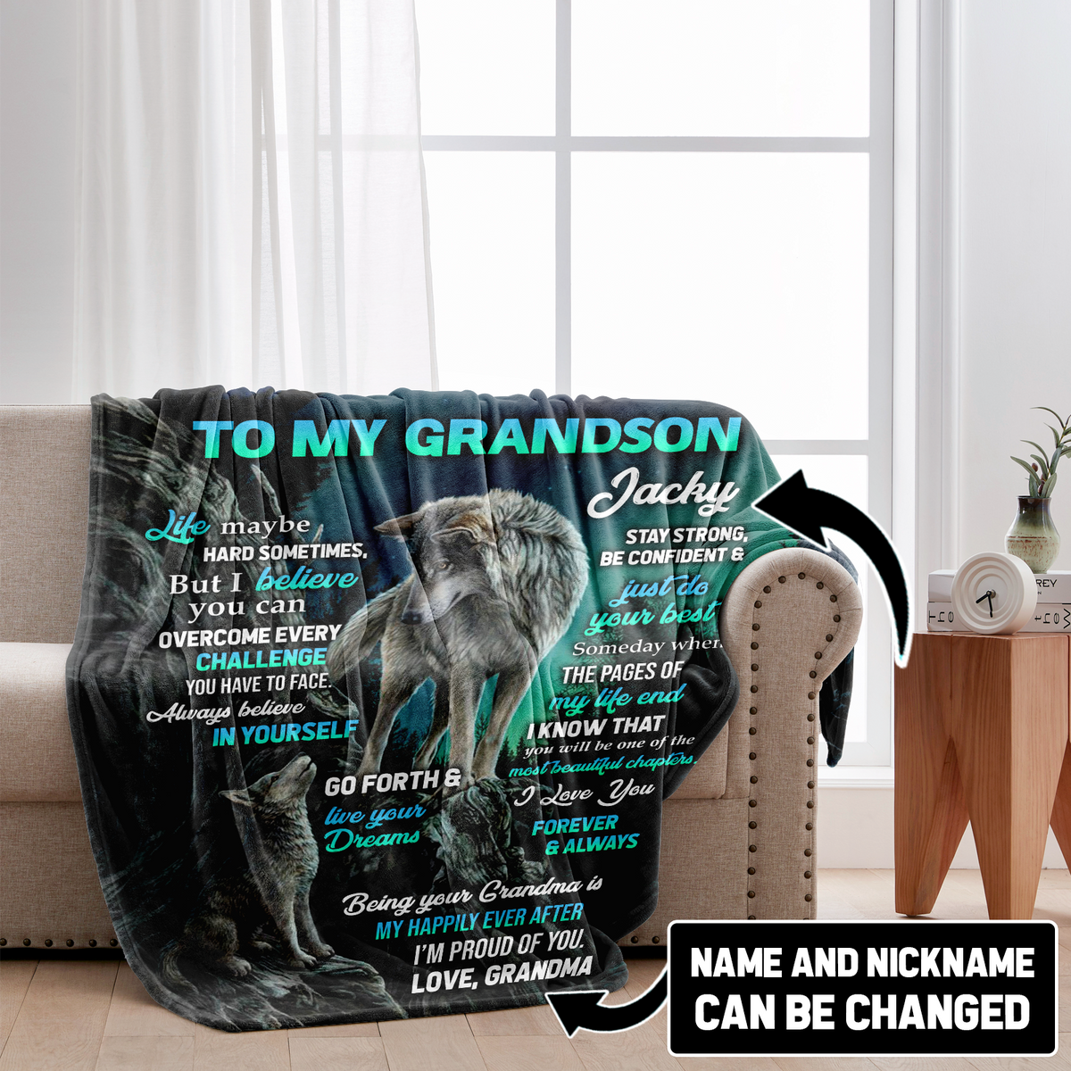 To My Grandson from Grandma Throw Blanket