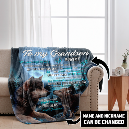 Personalized To My Grandson from Grandma Throw Blanket