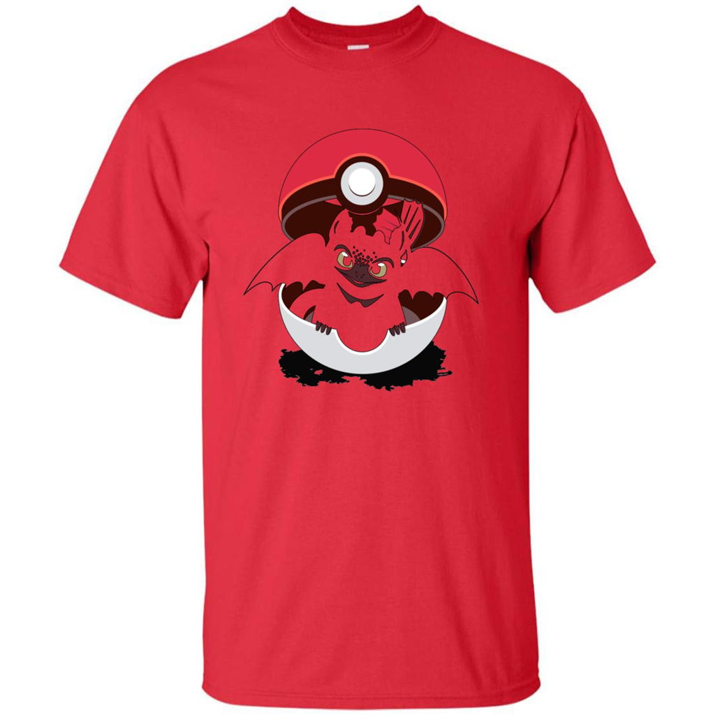 Cartoon T-shirt How To Catch Your Dragon Red
