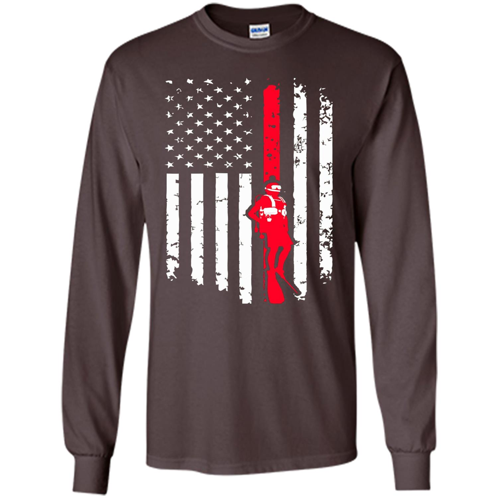 The American Flag Scuba Diving T-shirt Dark Chocolate