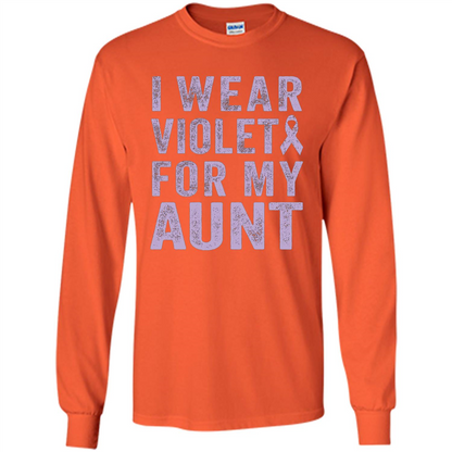 Cancer Awareness T-shirt I Wear Violet For My Aunt T-shirt Orange