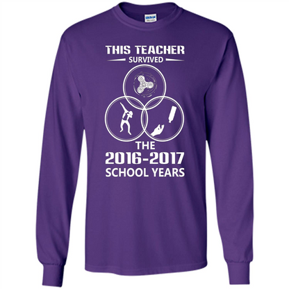 This Teacher Survived The 2016 2017 School Years T-shirt Purple