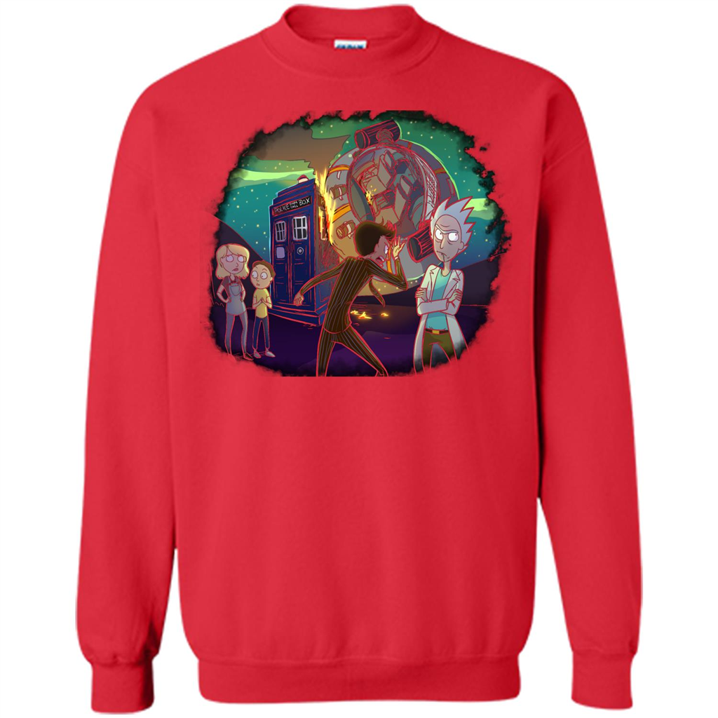 Doctorwho Vs Rick And Morty T-shirt Red