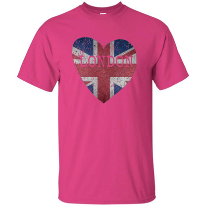 London Flag UK Heart T-shirt Heliconia