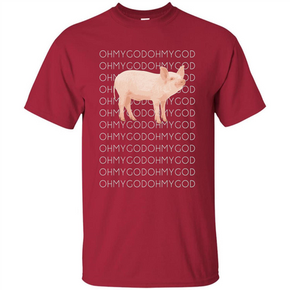 Oh My God Pig T-shirt Cute Pig T-shirt Cardinal