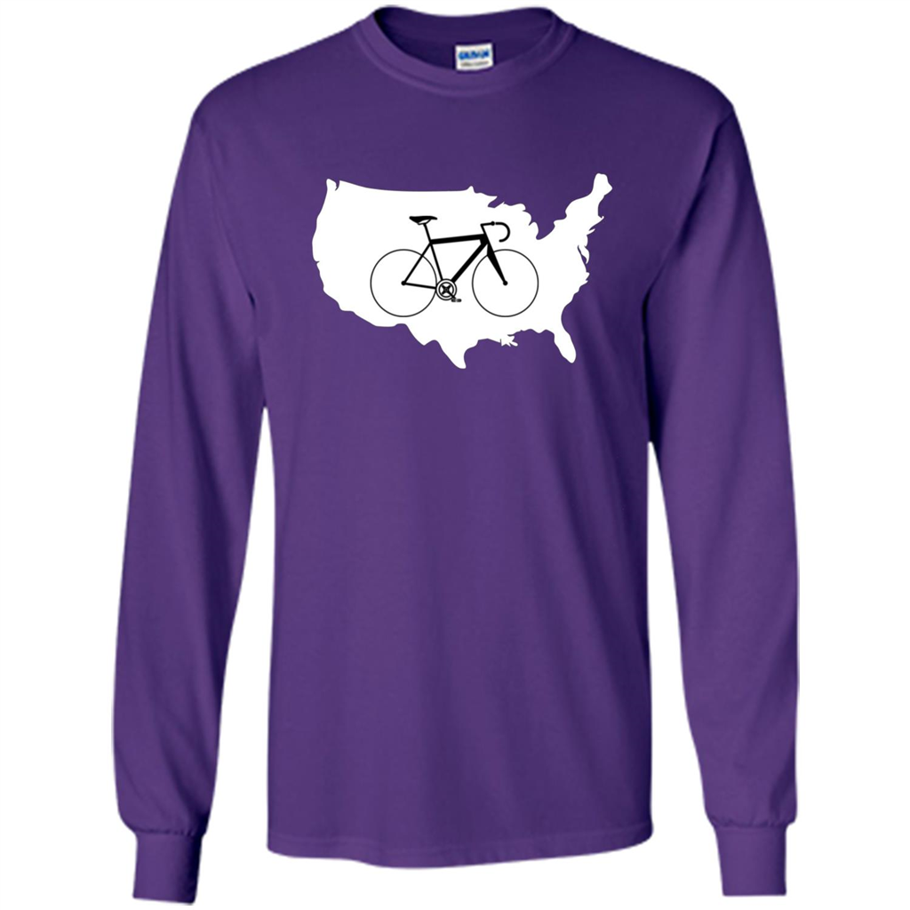 Bicycle America T-shirt USA States Road Bike Purple