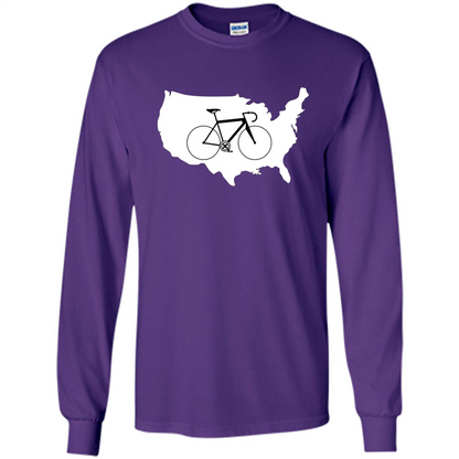 Bicycle America T-shirt USA States Road Bike Purple