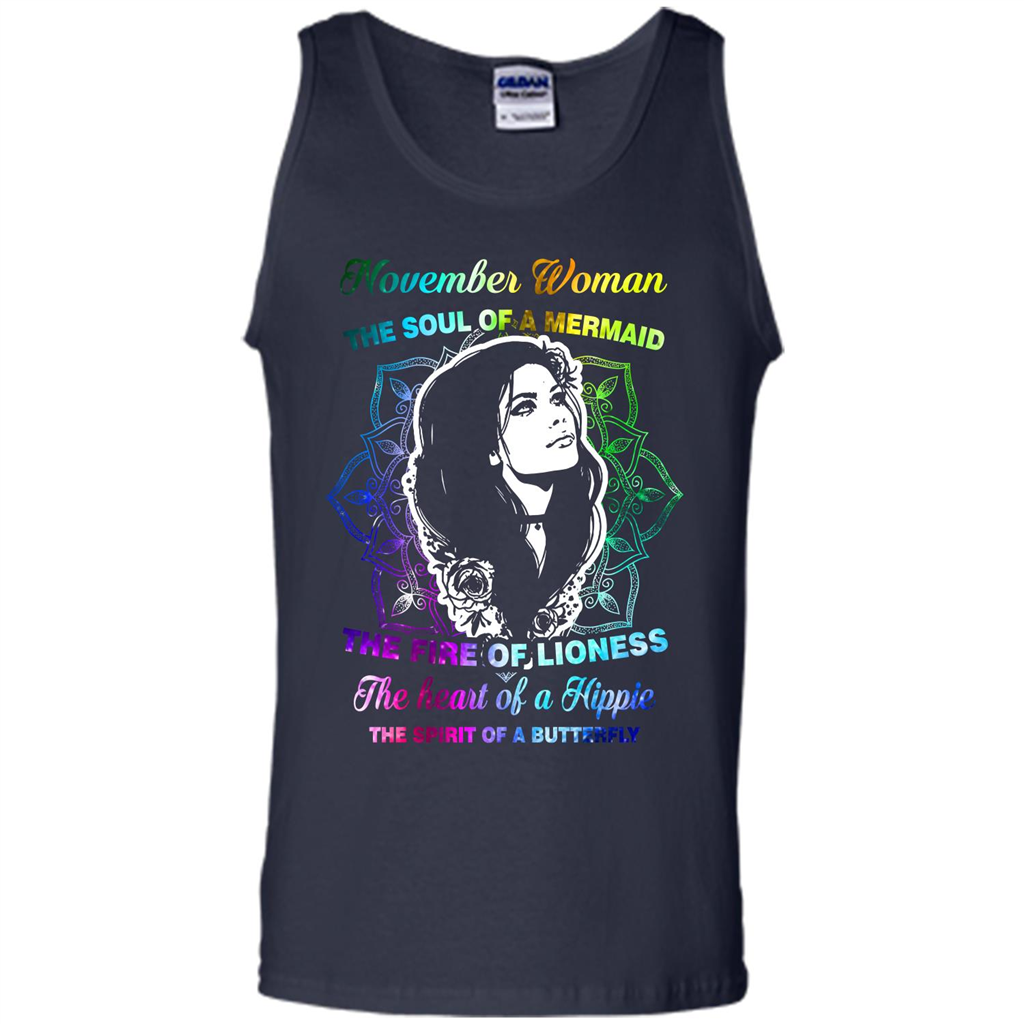 November Woman T-shirt The Heart Of A Hippie Navy