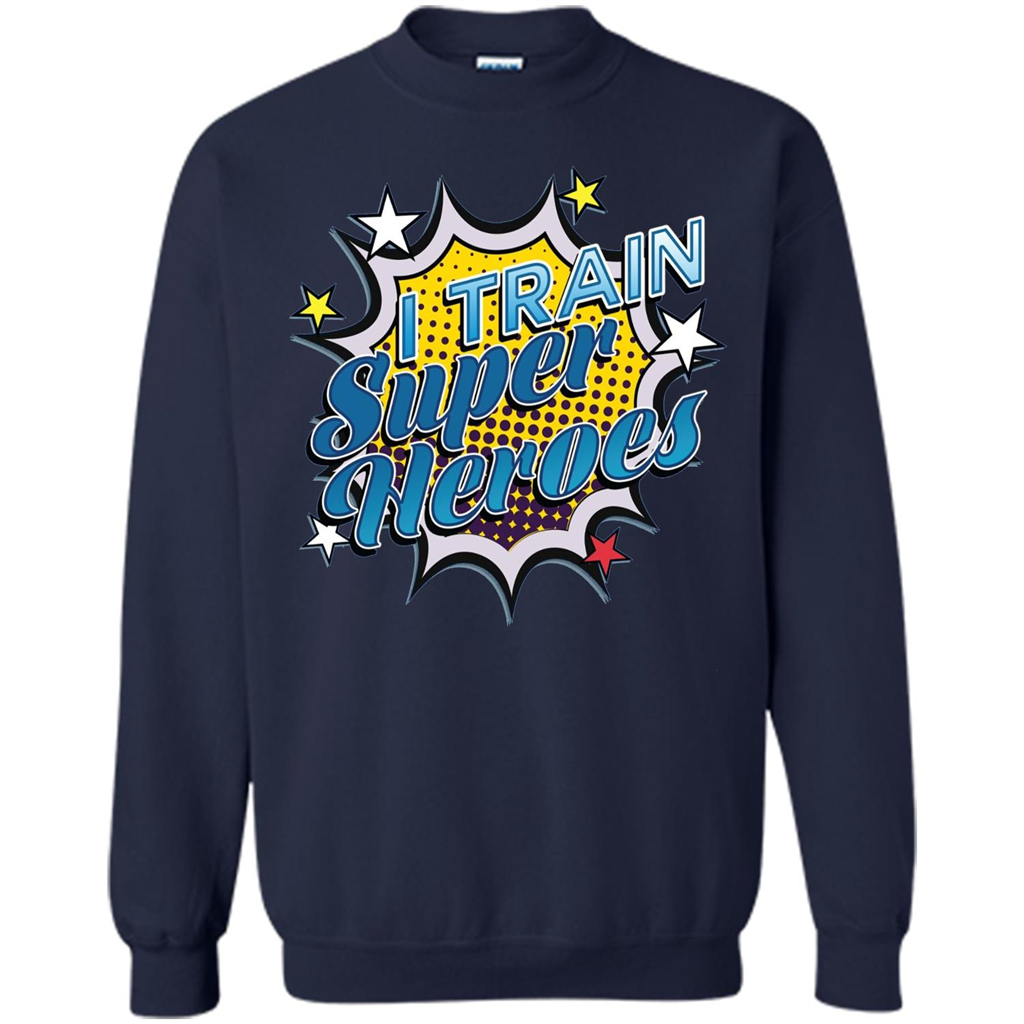 Funny Superhero T Shirt I Train Super Heroes T-shirt Navy