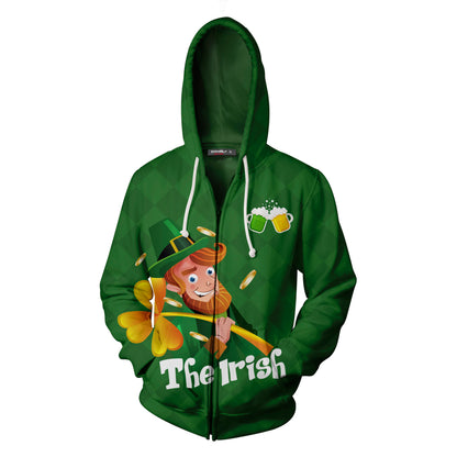 On The 8th Day God Created The Irish St.Patrick's Day Zip Up Hoodie