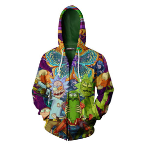 Dad - You Are Ok For A Human Earth C-137 Rick And Morty Zip Up Hoodie