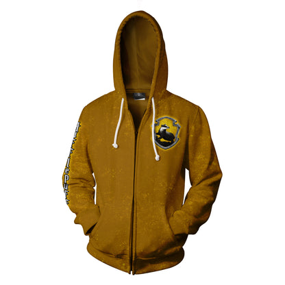 Hufflepuff Logo (Harry Potter) 3D Zip Up Hoodie