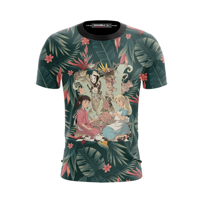 Studio Ghibli And Alice In Wonderland Unisex 3D T-shirt
