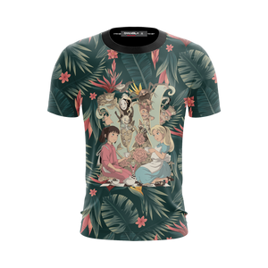 Studio Ghibli And Alice In Wonderland Unisex 3D T-shirt