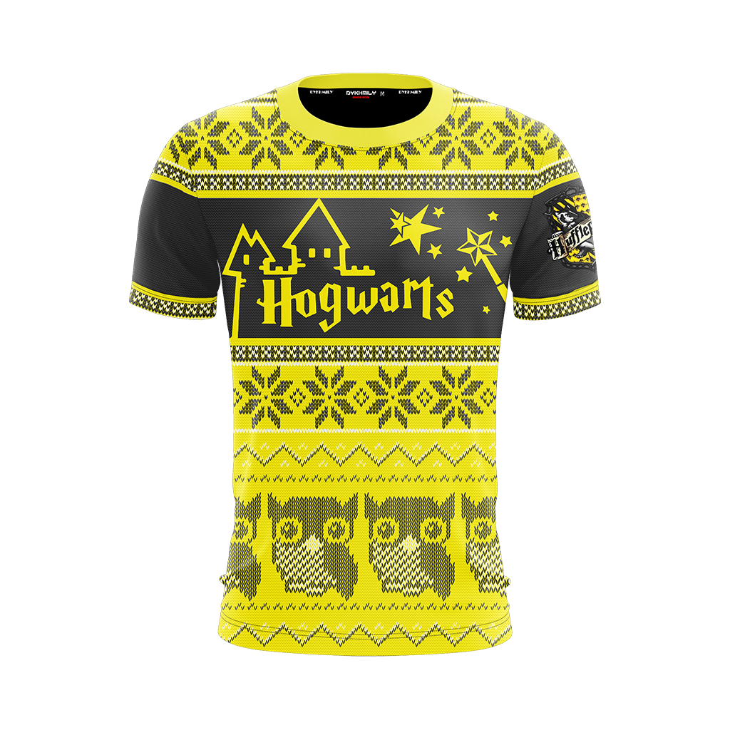 Hufflepuff Harry Potter Ugly Christmas Unisex 3D T-shirt