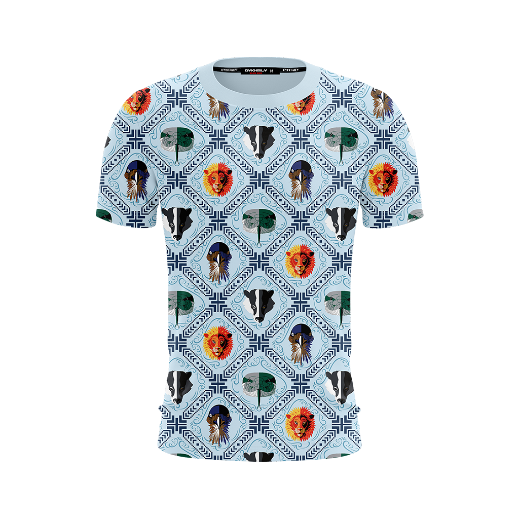 Four House Hogwarts Symbol Seamless Harry Potter Unisex 3D T-shirt