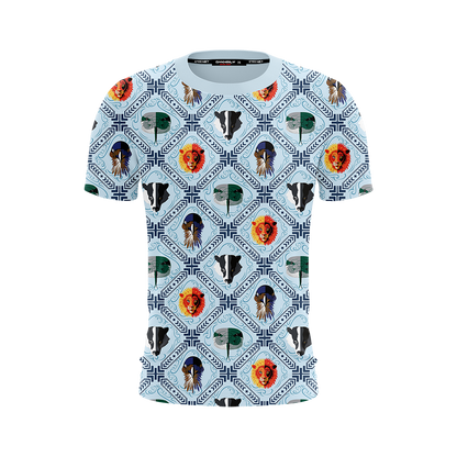 Four House Hogwarts Symbol Seamless Harry Potter Unisex 3D T-shirt