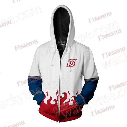 Naruto Namikaze Minato Cosplay Zip Up Hoodie Jacket