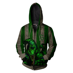 Striped Slytherin Harry Potter Zip Up Hoodie