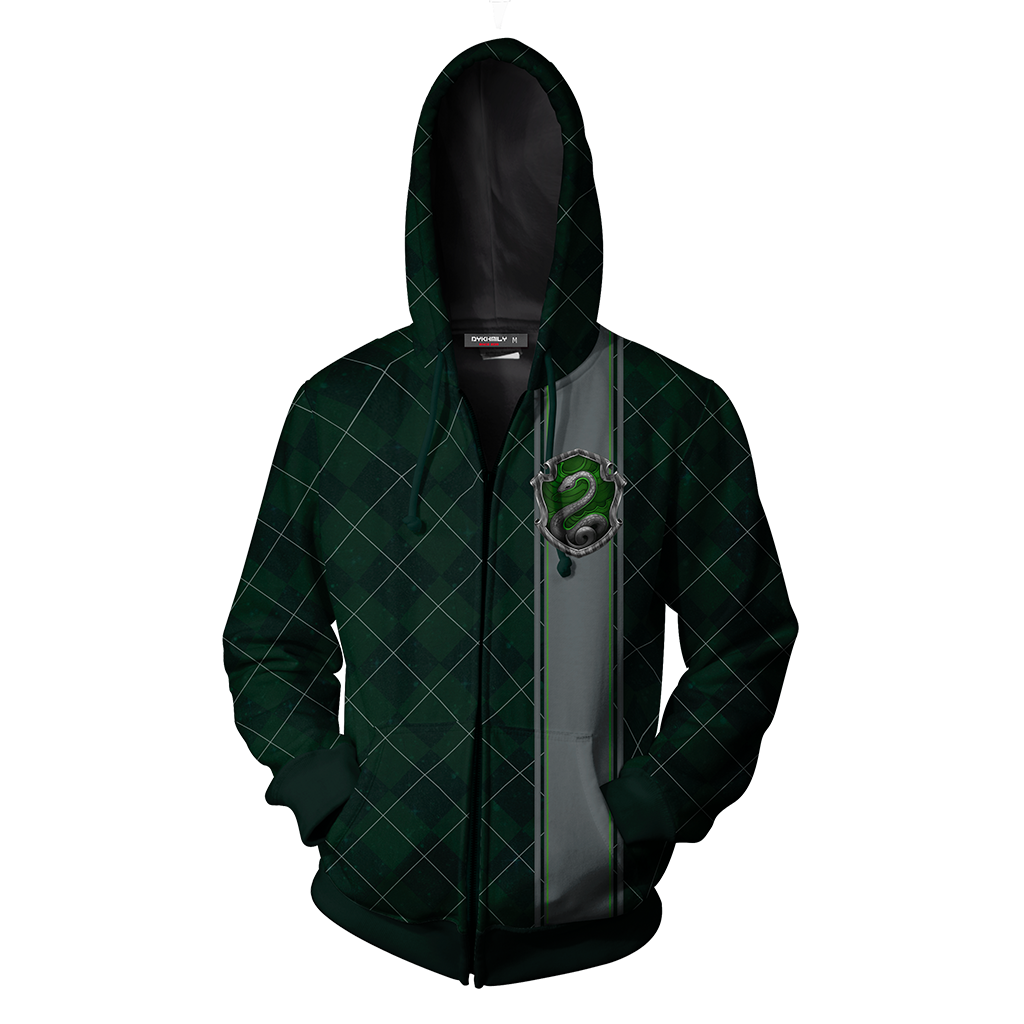Slytherin Hogwarts House Harry Potter Zip Up Hoodie
