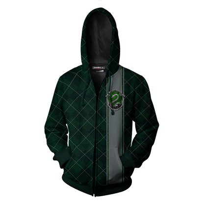 Slytherin Hogwarts House Harry Potter Zip Up Hoodie