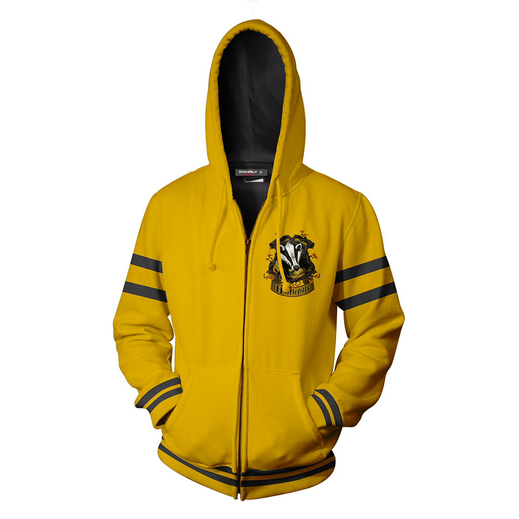 Hufflepuff Hogwarts Harry Potter New Collection Zip Up Hoodie