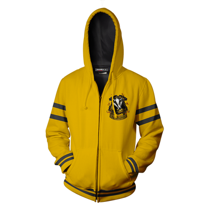 Hufflepuff Hogwarts Harry Potter New Collection Zip Up Hoodie